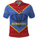 Elephant Eswatini Polo Shirt Swaziland Shield Tribal Pattern and National Flag