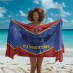 Elephant Eswatini Sarong Swaziland Shield Tribal Pattern and National Flag