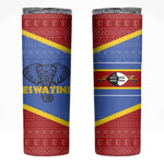 Elephant Eswatini Skinny Tumbler Swaziland Shield Tribal Pattern and National Flag