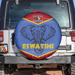 Elephant Eswatini Spare Tire Cover Swaziland Shield Tribal Pattern and National Flag