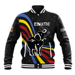 Eswatini Elephant Baseball Jacket Swazi Flag Colors and Cosmic Background