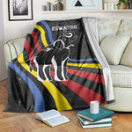 Eswatini Elephant Blanket Swazi Flag Colors and Cosmic Background