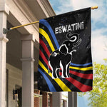 Eswatini Elephant Garden Flag Swazi Flag Colors and Cosmic Background