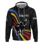 Eswatini Elephant Hoodie Swazi Flag Colors and Cosmic Background