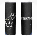 Eswatini Elephant Skinny Tumbler Swazi Flag Colors and Cosmic Background