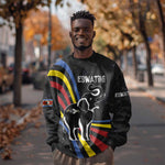 Eswatini Elephant Sweatshirt Swazi Flag Colors and Cosmic Background