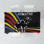Eswatini Elephant Tablecloth Swazi Flag Colors and Cosmic Background