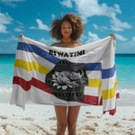 Eswatini Rhino Sarong Swazi Map Flag and African Traditional Patterns