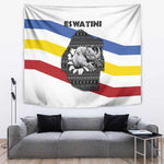 Eswatini Rhino Tapestry Swazi Map Flag and African Traditional Patterns