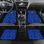Tanzania Simba Lion Car Mats - Floral Crown and Blue Mosaic Design