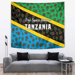 Tanzania Spice Island Tapestry with Clove Leaf Pattern and National Flag Colors