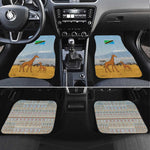 Tanzania Safari Giraffe Car Mats - Tribal Patterns and Mount Kilimanjaro Scene