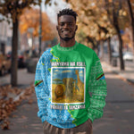 Tanzania Wildlife Sweatshirt - Tribal Print and Mount Kilimanjaro Safari Scene