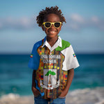 Equatorial Guinea Kente Kid Hawaiian Shirt - Tribal Mask and National Coat of Arms
