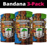 Equatorial Guinea Kente Neck Gaiter - Tribal Mask and National Coat of Arms TS04