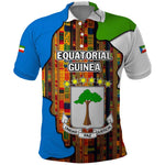 Equatorial Guinea Kente Polo Shirt - Tribal Mask and National Coat of Arms