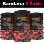 Equatorial Guinea Elephant Neck Gaiter - Hibiscus Flowers and Tribal Patterns TS04