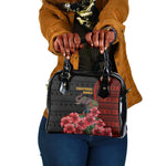Equatorial Guinea Elephant Shoulder Handbag - Hibiscus Flowers and Tribal Patterns
