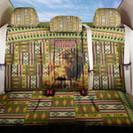Equatorial Guinea Back Car Seat Cover - Lion Print and Traditional African Kente Patterns