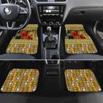 Equatorial Guinea Car Mats - Lion Print and Traditional African Kente Patterns