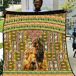 Equatorial Guinea Quilt - Lion Print and Traditional African Kente Patterns