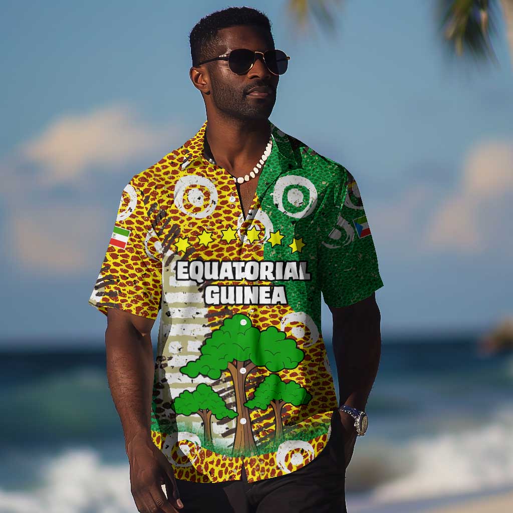 Equatorial Guinea Baobab Tree Hawaiian Shirt - Tribal Patterns and Heritage Quote