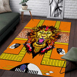 Swaziland Eswatini Area Rug Lion Shield and Leopard Print Tribal Design