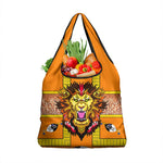 Swaziland Eswatini Grocery Bag Lion Shield and Leopard Print Tribal Design