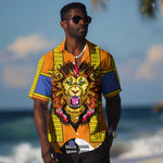 Swaziland Eswatini Hawaiian Shirt Lion Shield and Leopard Print Tribal Design