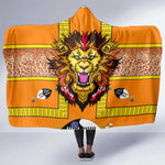 Swaziland Eswatini Hooded Blanket Lion Shield and Leopard Print Tribal Design