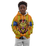 Swaziland Eswatini Kid Hoodie Lion Shield and Leopard Print Tribal Design