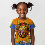 Swaziland Eswatini Kid T shirt Lion Shield and Leopard Print Tribal Design