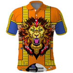 Swaziland Eswatini Polo Shirt Lion Shield and Leopard Print Tribal Design