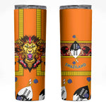 Swaziland Eswatini Skinny Tumbler Lion Shield and Leopard Print Tribal Design