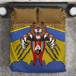 Swaziland Eswatini Bedding Set Coat of Arms Lion Elephant Shield Leopard Print Design