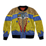 Swaziland Eswatini Bomber Jacket Coat of Arms Lion Elephant Shield Leopard Print Design