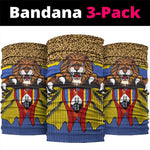 Swaziland Eswatini Neck Gaiter Coat of Arms Lion Elephant Shield Leopard Print Design TS04