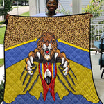 Swaziland Eswatini Quilt Coat of Arms Lion Elephant Shield Leopard Print Design