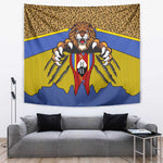Swaziland Eswatini Tapestry Coat of Arms Lion Elephant Shield Leopard Print Design