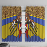Swaziland Eswatini Window Curtain Coat of Arms Lion Elephant Shield Leopard Print Design