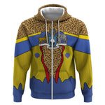Swaziland Eswatini Zip Hoodie Coat of Arms Lion Elephant Shield Leopard Print Design
