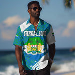 Sierra Leone Crest Hawaiian Shirt with National Coat of Arms and Flag Colors