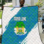 Sierra Leone Crest Quilt with National Coat of Arms and Flag Colors