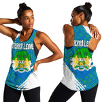 Sierra Leone Crest Women Racerback Tank with National Coat of Arms and Flag Colors