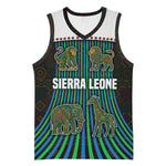 Sierra Leone Basketball Jersey - Tribal Animal Pattern Featuring Lion Elephant Giraffe and Monkey - African Pride
