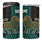 Sierra Leone 4 in 1 Can Cooler Tumbler - Tribal Animal Pattern Featuring Lion Elephant Giraffe and Monkey