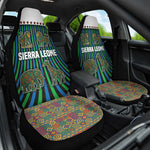 Sierra Leone Car Seat Cover - Tribal Animal Pattern Featuring Lion Elephant Giraffe and Monkey