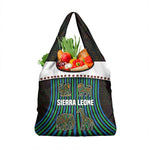 Sierra Leone Grocery Bag - Tribal Animal Pattern Featuring Lion Elephant Giraffe and Monkey