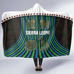 Sierra Leone Hooded Blanket - Tribal Animal Pattern Featuring Lion Elephant Giraffe and Monkey