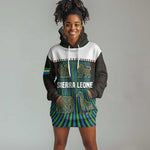 Sierra Leone Hoodie Dress - Tribal Animal Pattern Featuring Lion Elephant Giraffe and Monkey